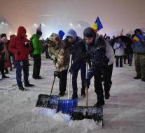 Also snow stops protest Romania not