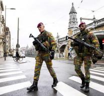 Belgium army continues to patrol the street