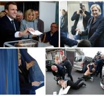 Chancellors Macron and Le Pen vote
