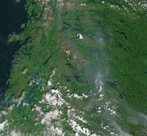 Forest fires Sweden from space to see