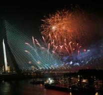 Free public transport to and from fireworks Erasmus Bridge