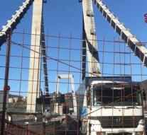 Last truck of collapsed viaduct Genoa