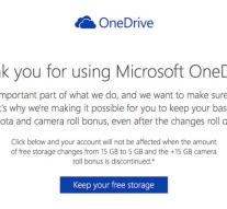 Reduction OneDrive Storage reversed