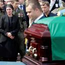 Crowd at funeral pro-Russian separatist