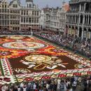 Femen damages flower carpet in Brussels