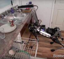 Alphabets robot dog helps in the household