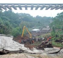 Bizarre image after landslide: railway floats