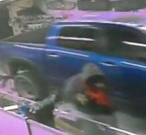 Brute force with truck in robbery