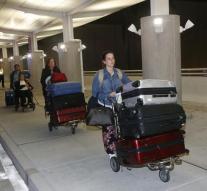 Chaos with luggage at airport Fort Lauderdale