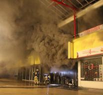 Damage to stores by fire in Lelystad