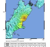 Earthquake in South Island in New Zealand