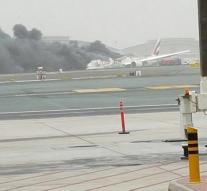 Emirates plane on fire at airport