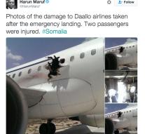 Explosion hits hole in plane