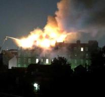 Fire brigade fights fire in apartment block London