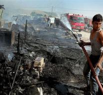 Fire in refugee camp Lebanon