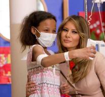 First Lady hugs with sick children