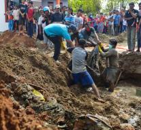 Indonesian construction workers encounter mass grave