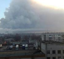 Largest ammunition depot in Ukraine burning