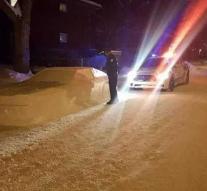 Man fops cop with car made of snow