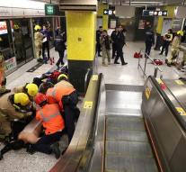 Man founds fire in crowded subway Hong Kong
