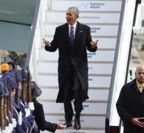 Obama arrived in Hanover
