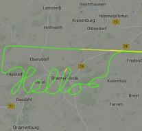 Pilot spelled 'Hello' with plane