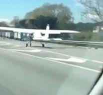 Plane lands on highway Spain