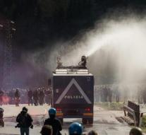 Police clashed with protesters at Brenner Pass