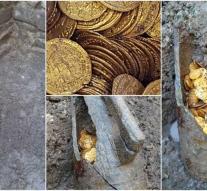 Pot full of golden coins from the fifth century excavated