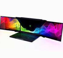 Razer showing laptop with three screens