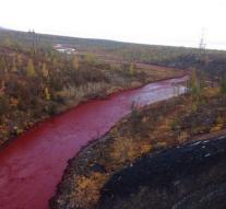 Russian River suddenly turns red