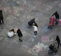 Spontaneous memorial in Brussels