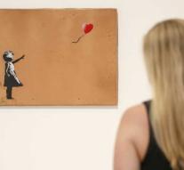 The auctioned artwork Banksy destroys itself