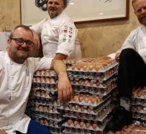 The Olympic team orders eggs and receives 15,000
