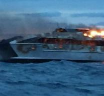 Tourist boat on fire at Barrier Reef