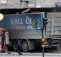 'Truck driving on pedestrian Stockholm '