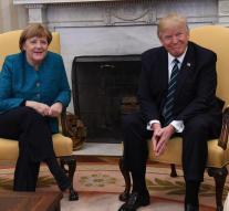 Trump and Merkel discussing North Korea