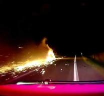 What inspires a trucker who drives 20 kilometers with a truck on fire?