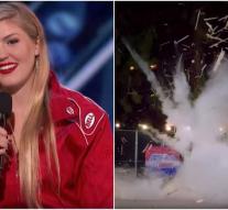 Woman blows herself up in talent show