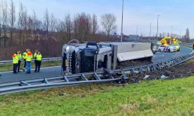 A8 Closed Until After Midnight Due to Overturned Clay Truck