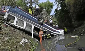 Bus Plunges from Bridge onto Busy Highway in Guatemala City: 51 Confirmed Dead