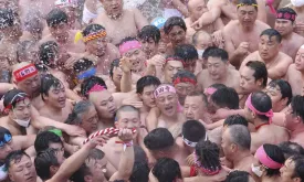 Thousands of Men Fight for Luck at 'Naked Festival' in Japan