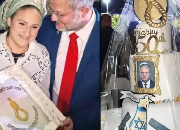 Israeli Minister Ben Gvir Sparks Outrage with Hangman and Gun-themed Birthday Cake Celebration