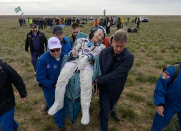 NASA Astronaut and Two Russians Safely Return from ISS