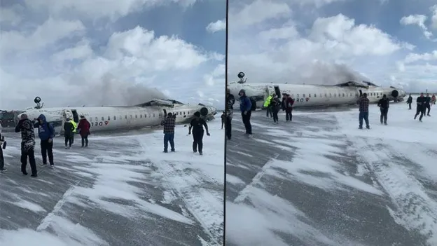Delta Airlines Plane Flips During Landing at Toronto Pearson International Airport