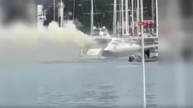 Fire Breaks Out on Motor Yacht in Bodrum Marina