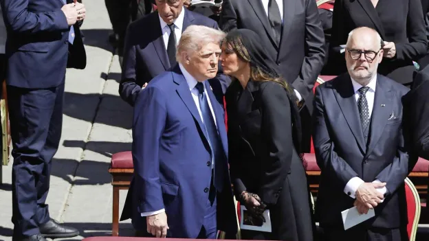 Melania Trump's Whisper to Donald Trump Revealed by Lip Reader at Pope's Funeral Mass