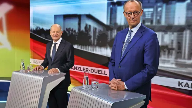 Merz and Scholz Clash in TV Debate Ahead of German Elections