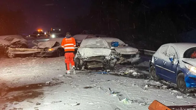 Over 100 Injured in Major Car Accident in Uppsala, Sweden Due to Snowstorm