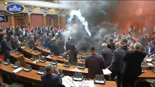 Pregnant Parliamentarian Suffers Stroke in Violent Incident at Serbian Parliament